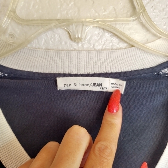 Rag & Bone Ainsley Gray Black Knit V-Neck Long Sleeve Sweater sz Xs - Picture 3 of 9